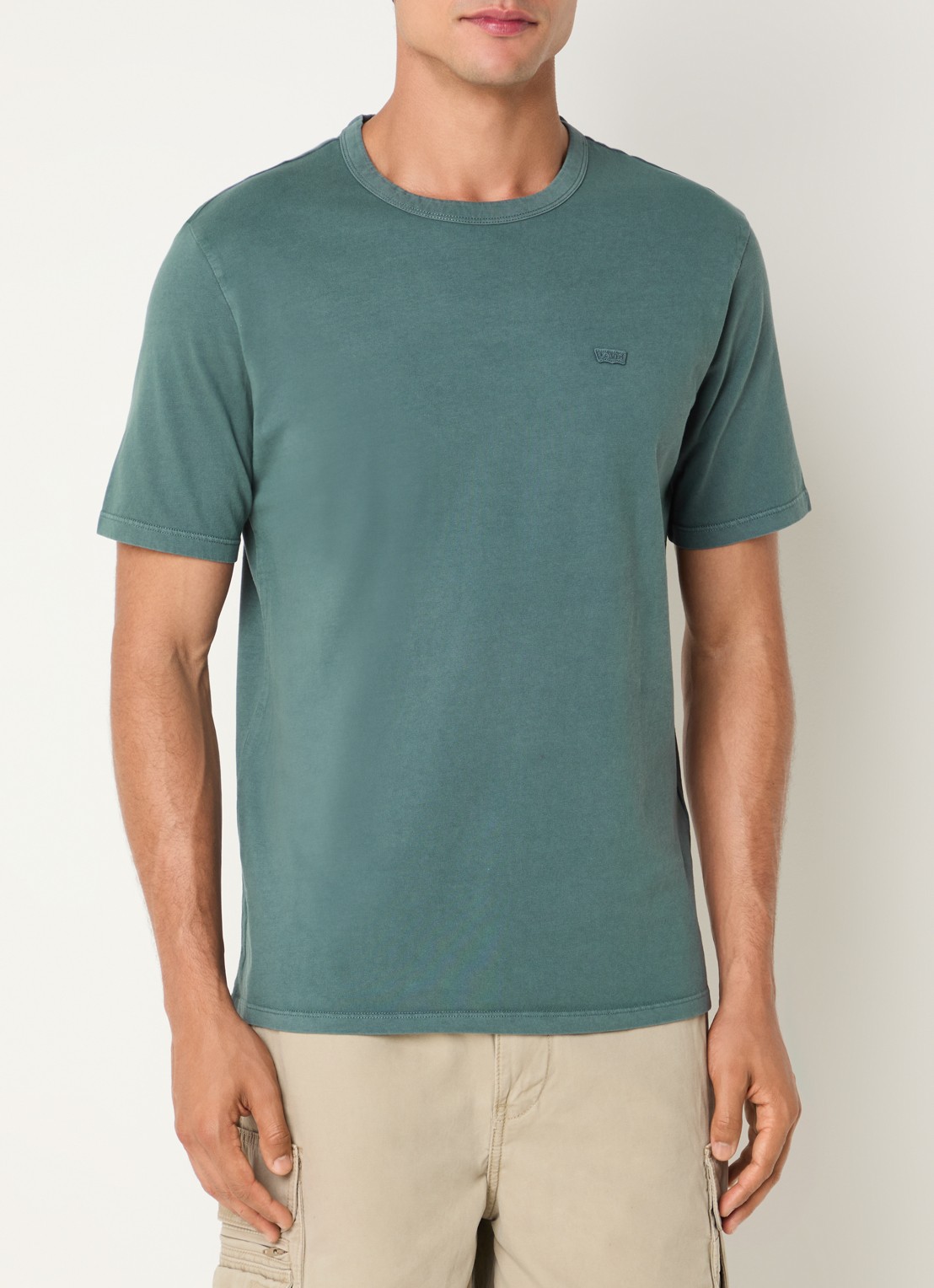 Levi's T-shirt met logoborduring - detail 3 zeegroen