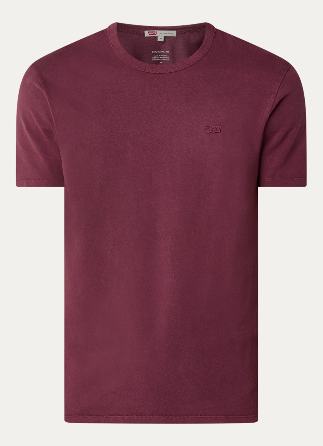 Levi's T-shirt met logoborduring - voorkant steenrood