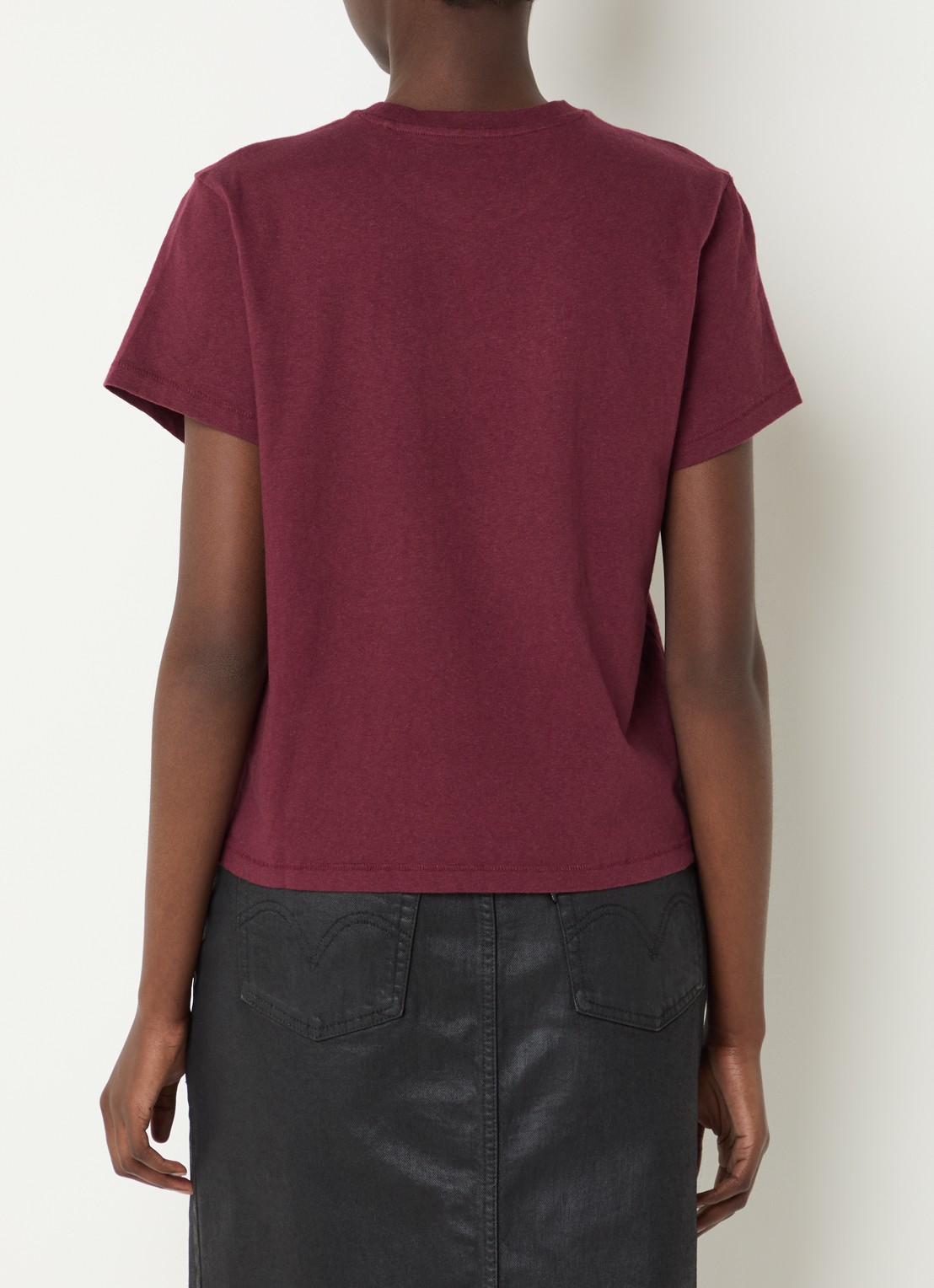 Levi's T-shirt met logoprint en strass - achterkant 3 bordeauxrood