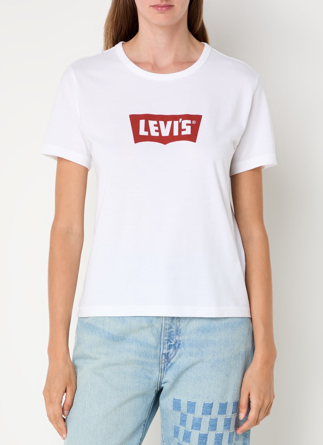 Levi's T-shirt met logoprint en stretch - detail 4 wit