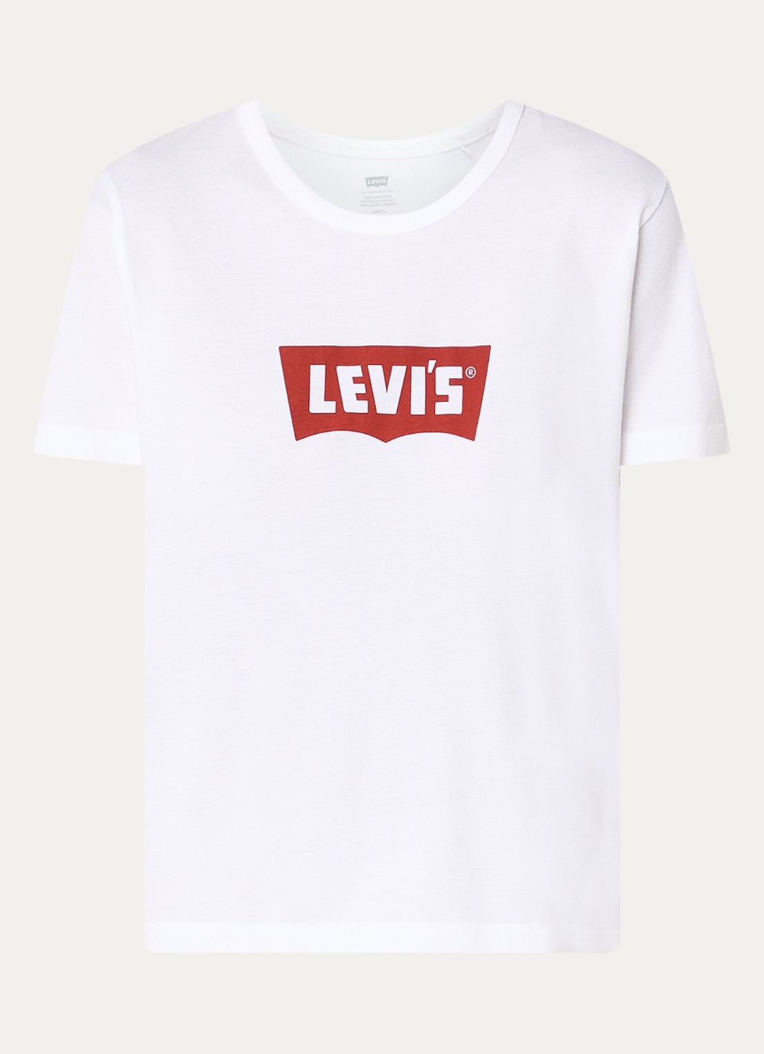 Levi's T-shirt met logoprint en stretch - voorkant 2 wit