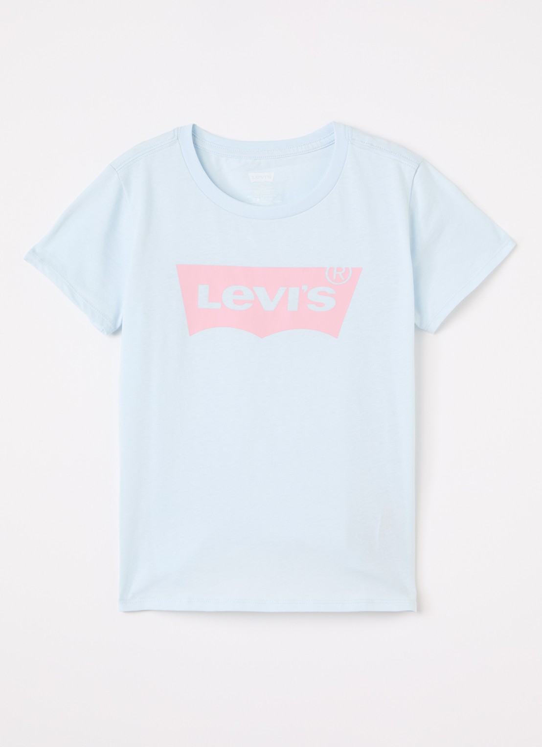 Levi's T-shirt met logoprint - voorkant lichtblauw