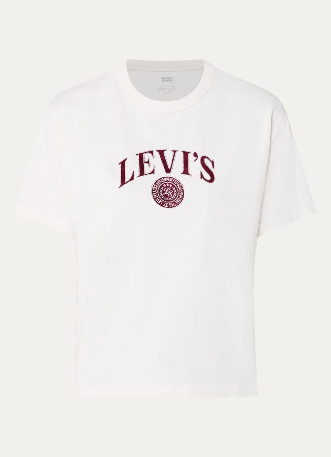 Levi's T-shirt met logoprint - voorkant 3 gebroken wit