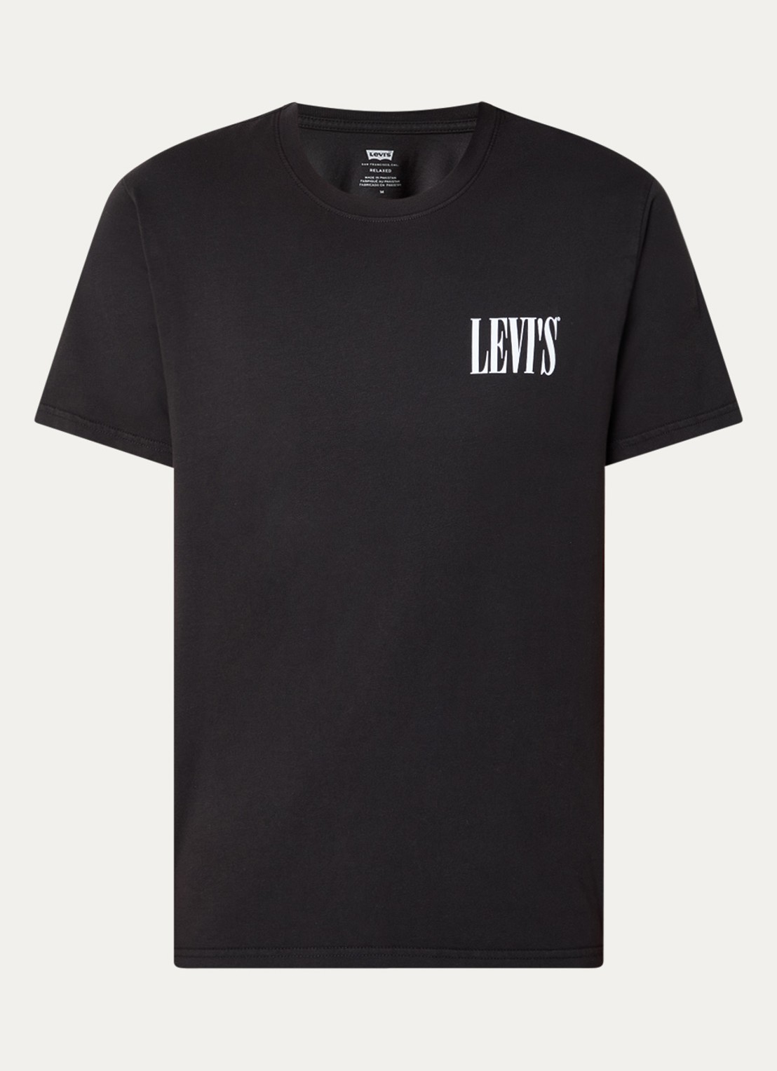 Levi's T-shirt met logoprint - voorkant 3 zwart