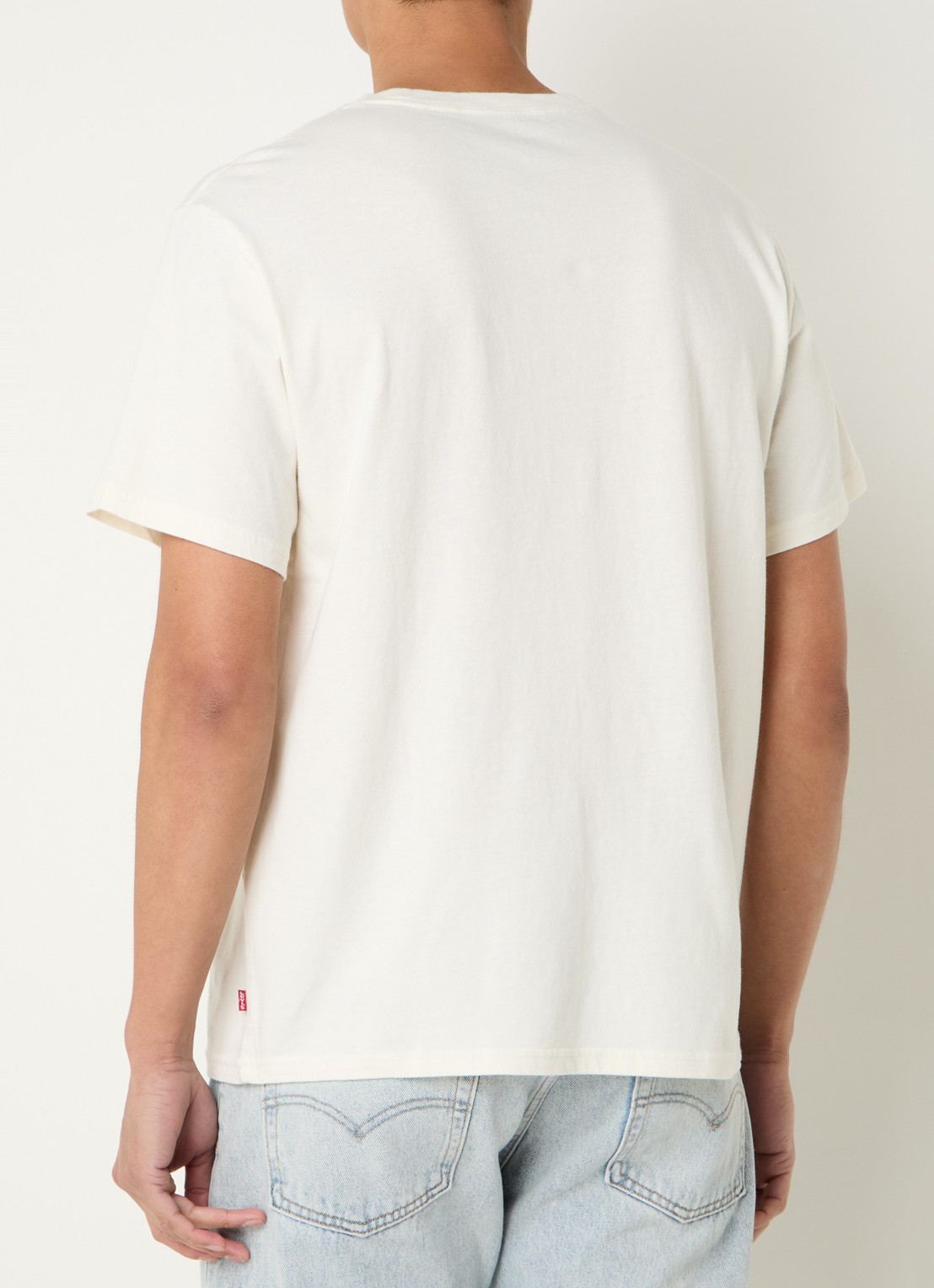 Levi's T-shirt met logoprint - achterkant gebroken wit
