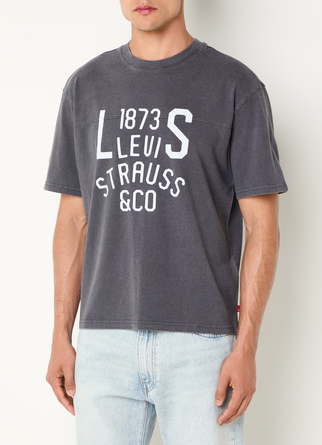 Levi's T-shirt met logoprint - detail 4 donkergrijs