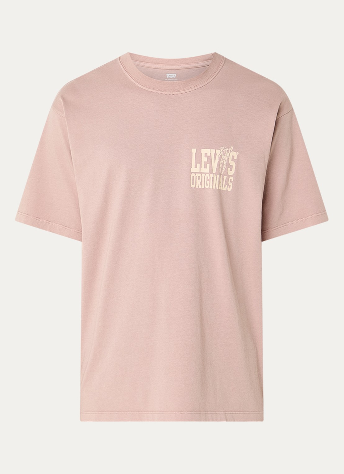 Levi's T-shirt met logoprint - voorkant oudroze