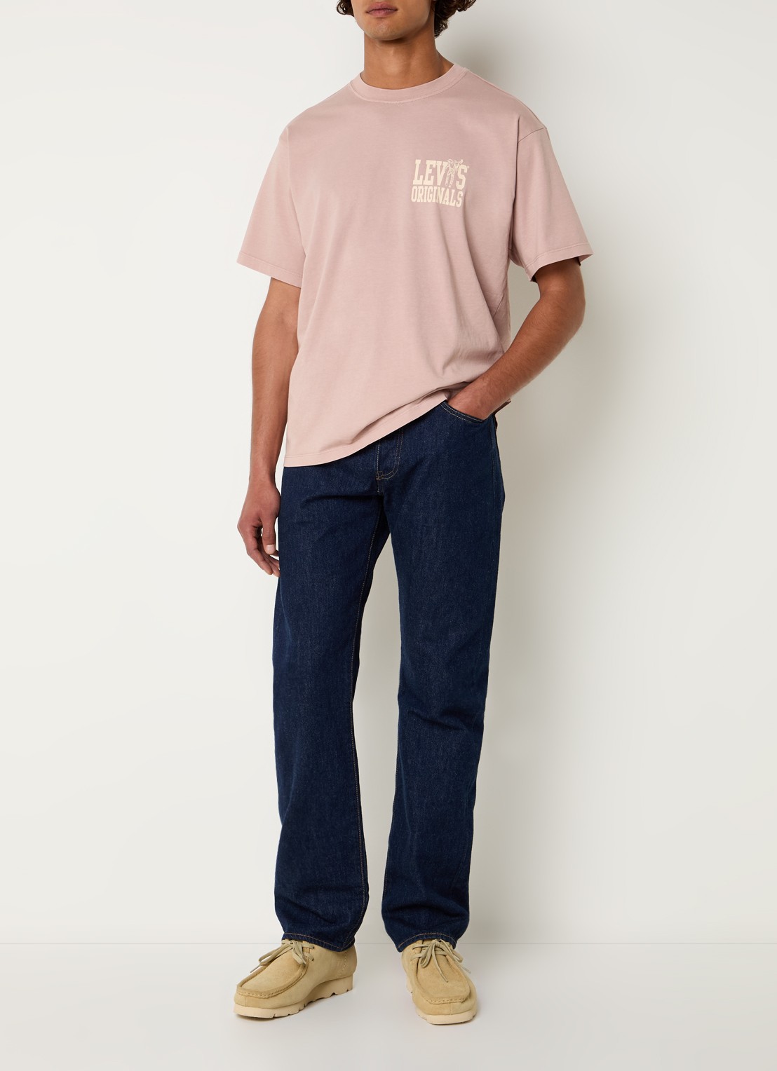 Levi's T-shirt met logoprint - voorkant 2 oudroze