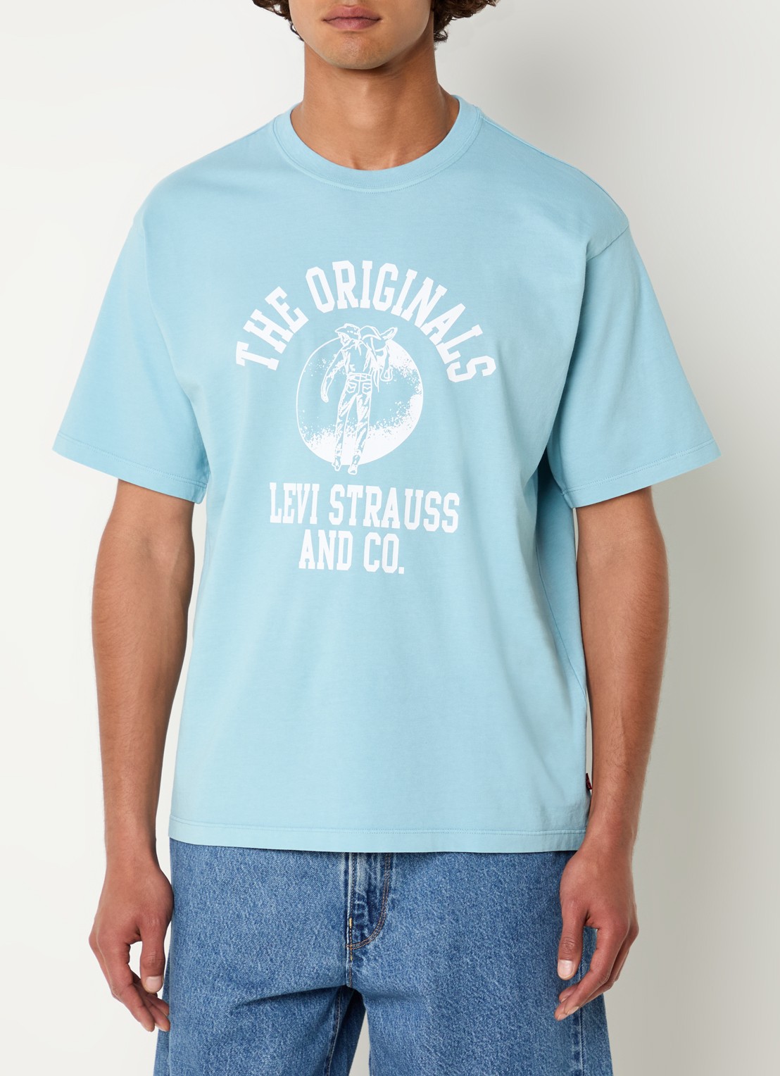 Levi's T-shirt met logoprint - detail 4 lichtblauw
