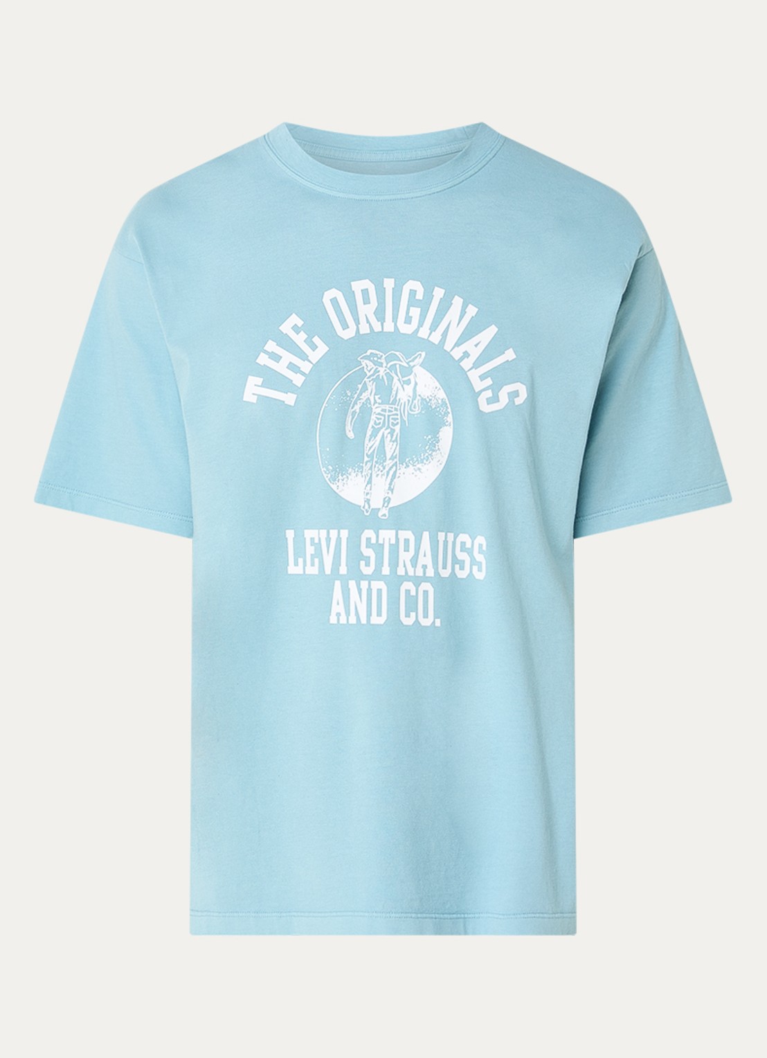 Levi's T-shirt met logoprint - voorkant lichtblauw