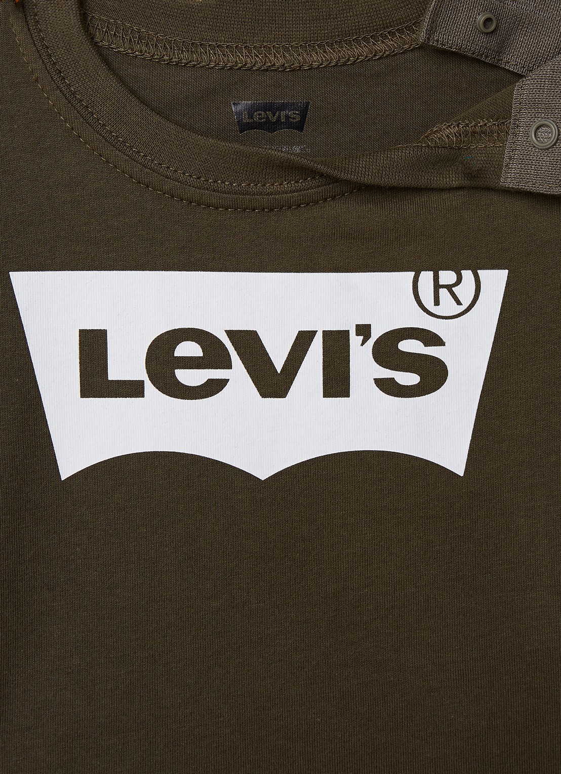 Levi's T-shirt met logoprint - detail 2 olijfgroen