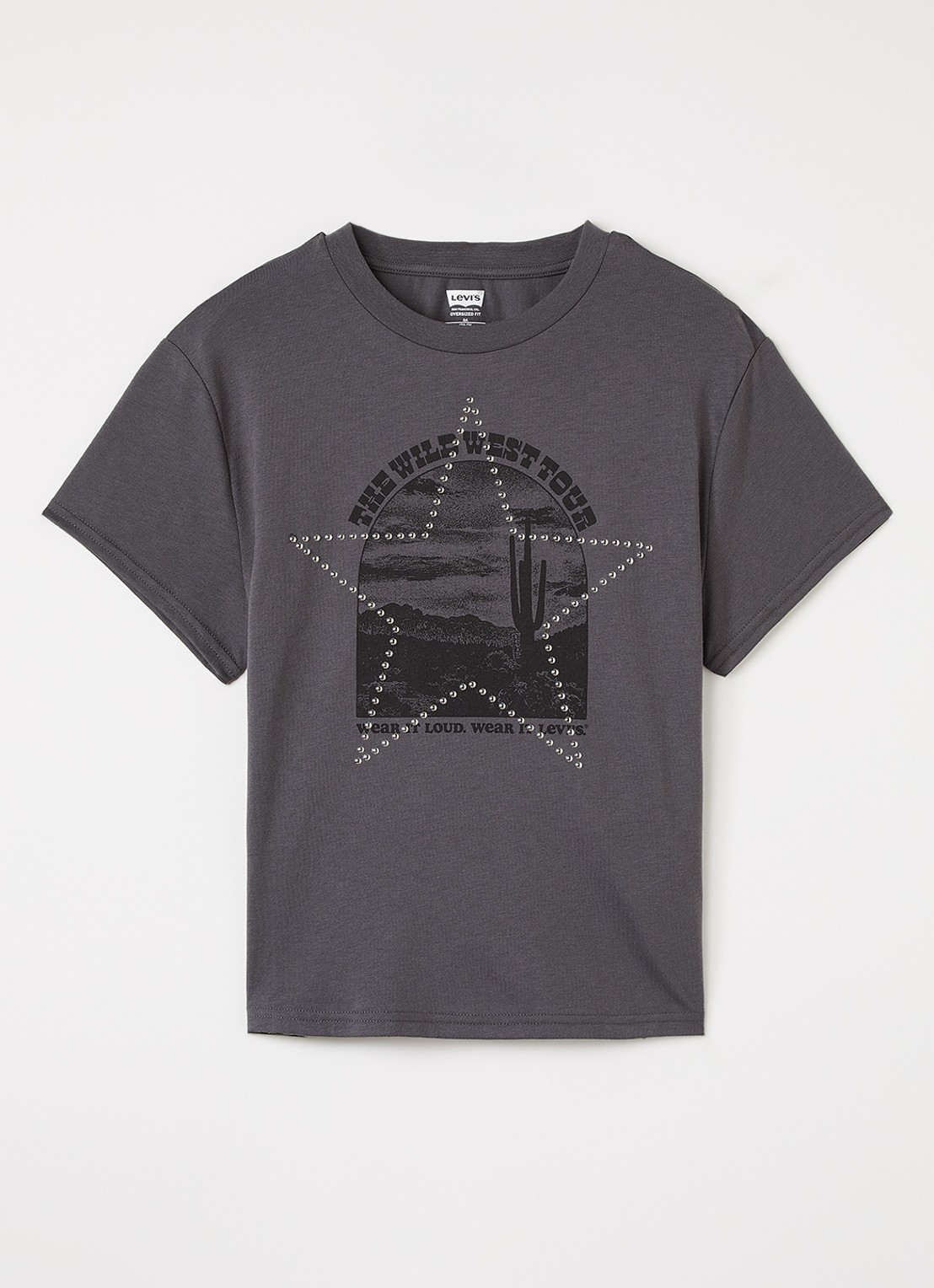 Levi's T-shirt met print - voorkant donkergrijs