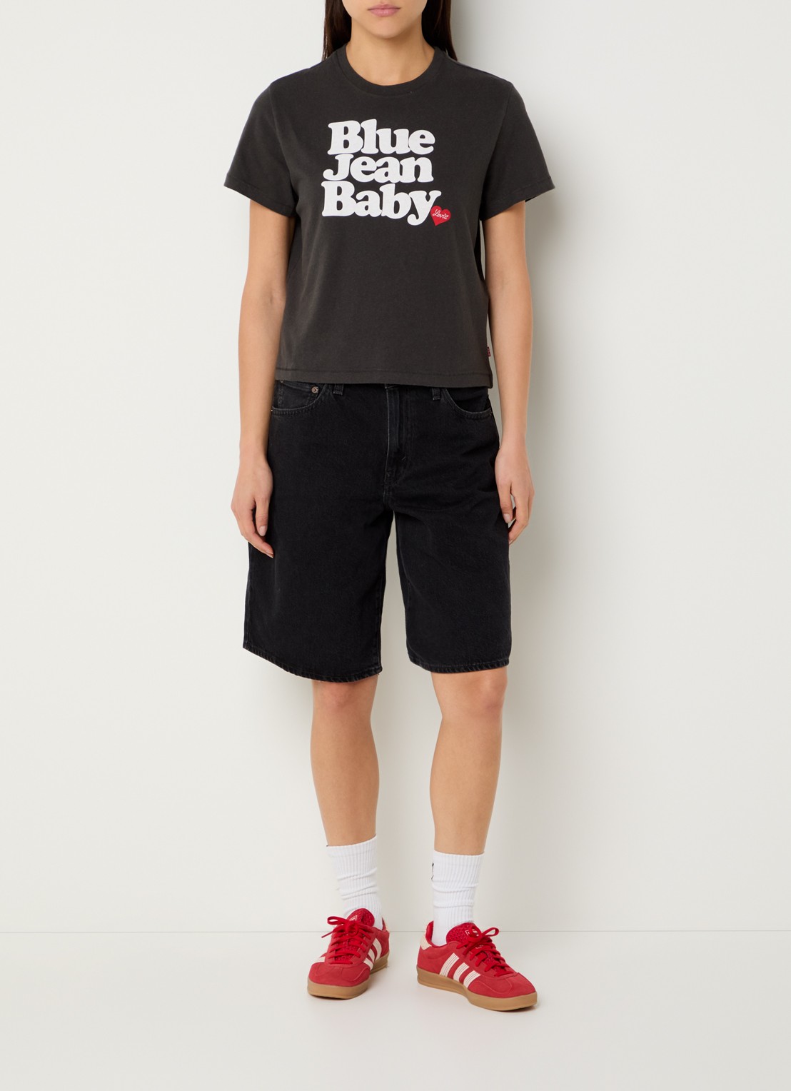 Levi's T-shirt met print - voorkant 3 donkergroen