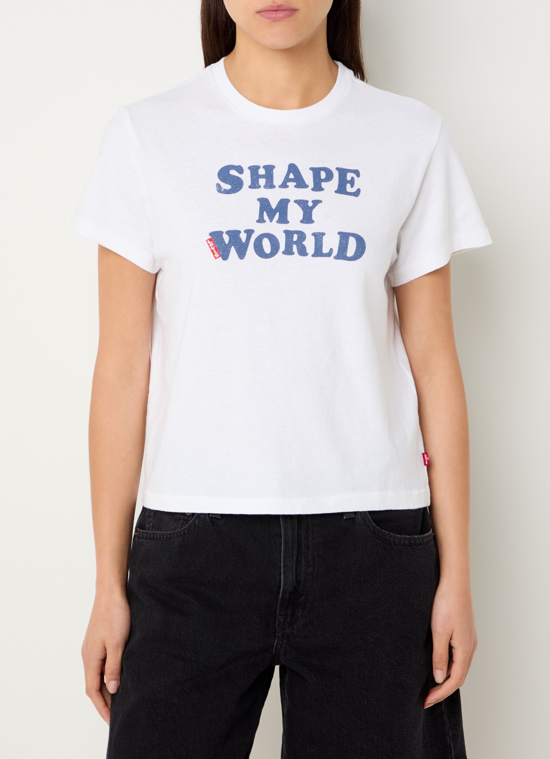 Levi's T-shirt met print - detail wit
