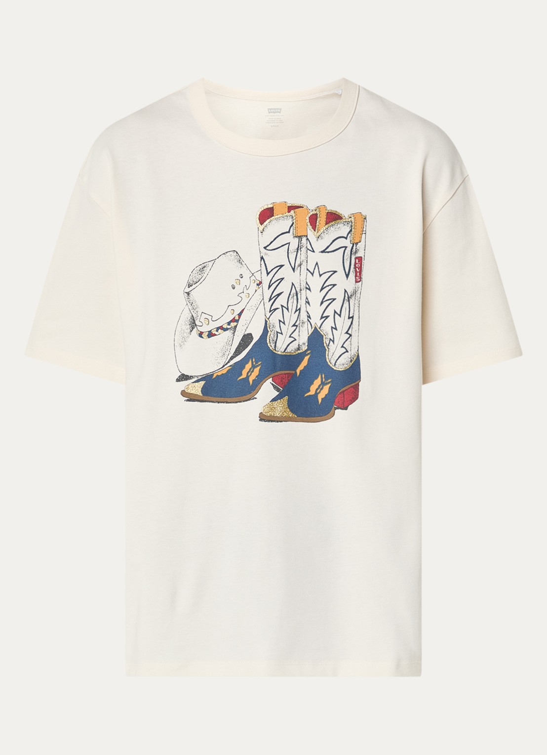Levi's T-shirt met print - voorkant 2 creme