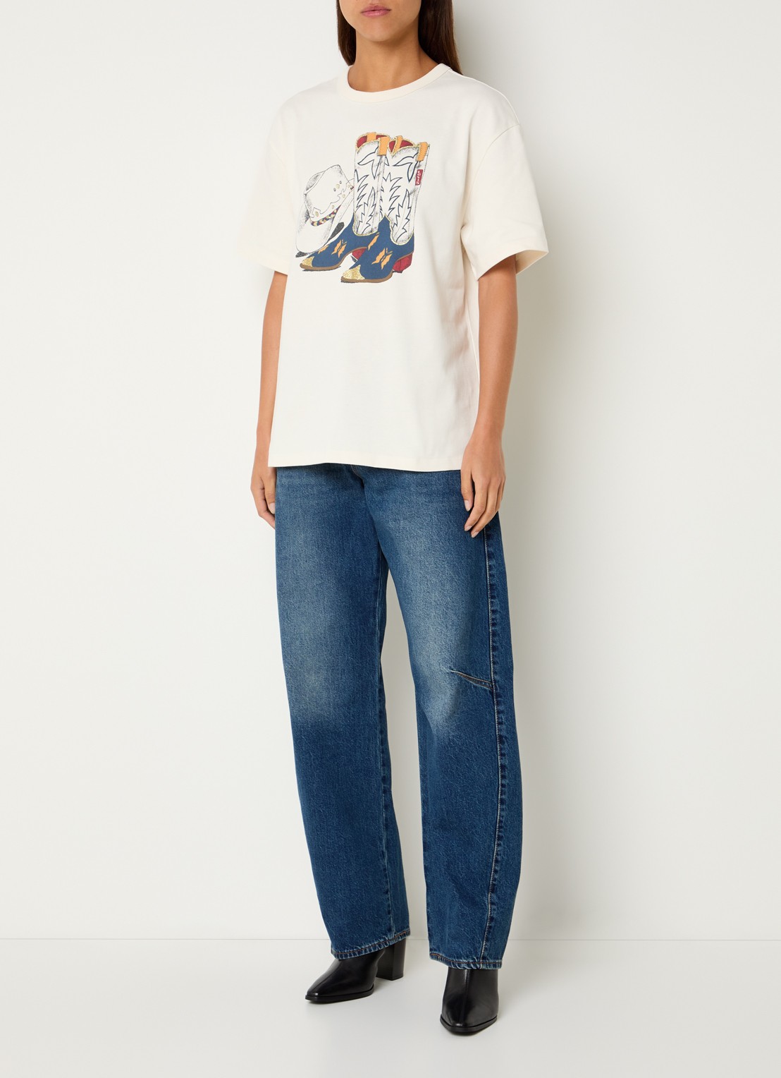 Levi's T-shirt met print - voorkant 3 creme