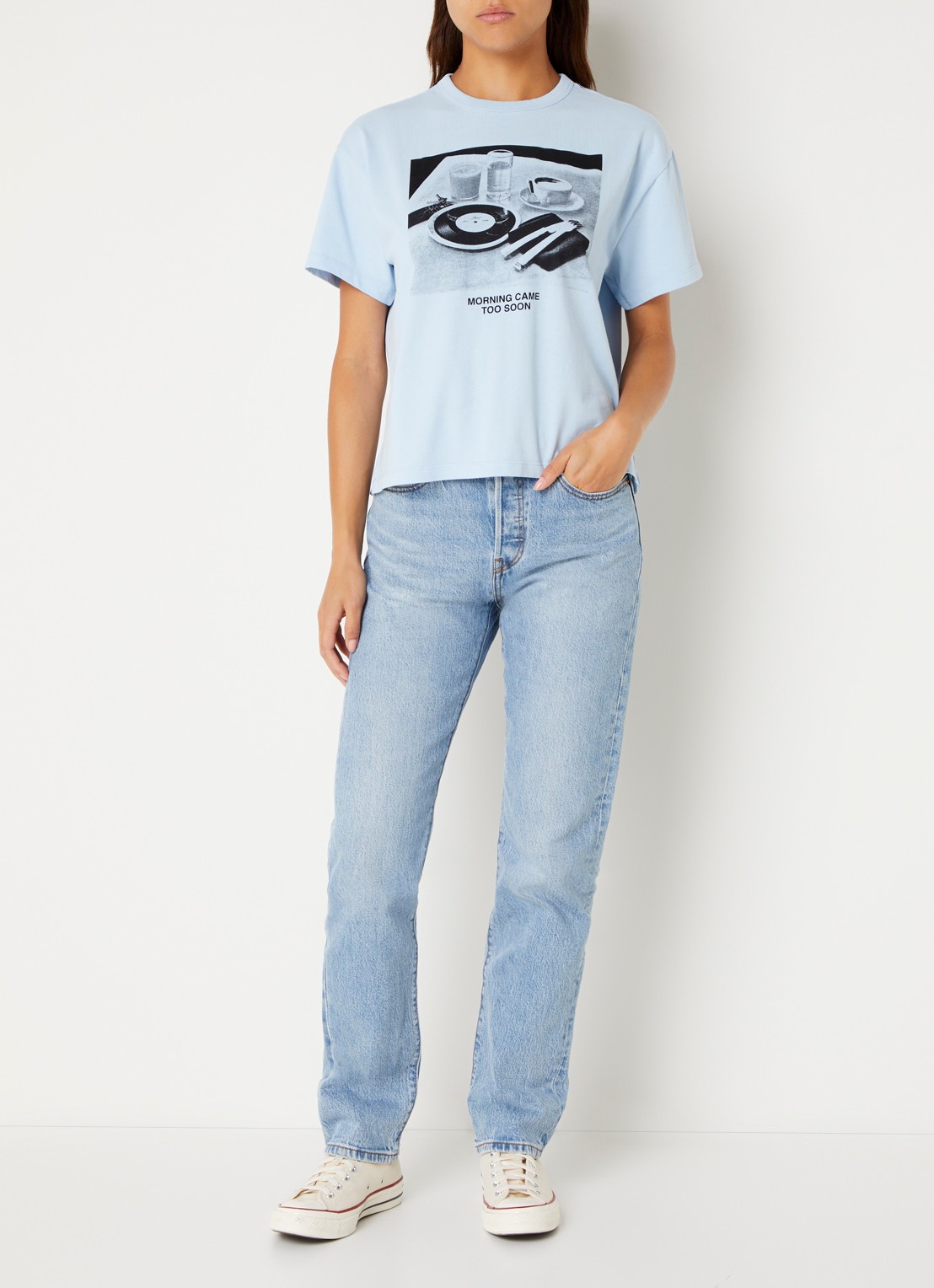 Levi's T-shirt met print - voorkant 2 lichtblauw
