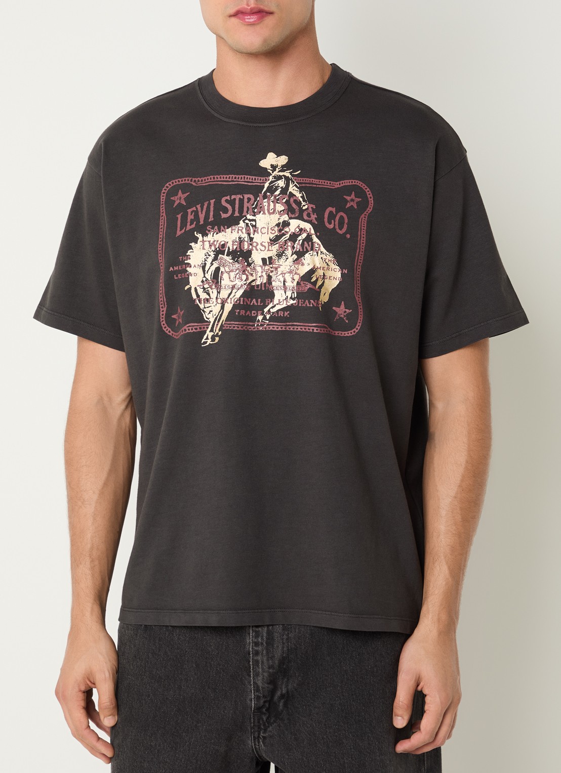 Levi's T-shirt met print - detail antraciet
