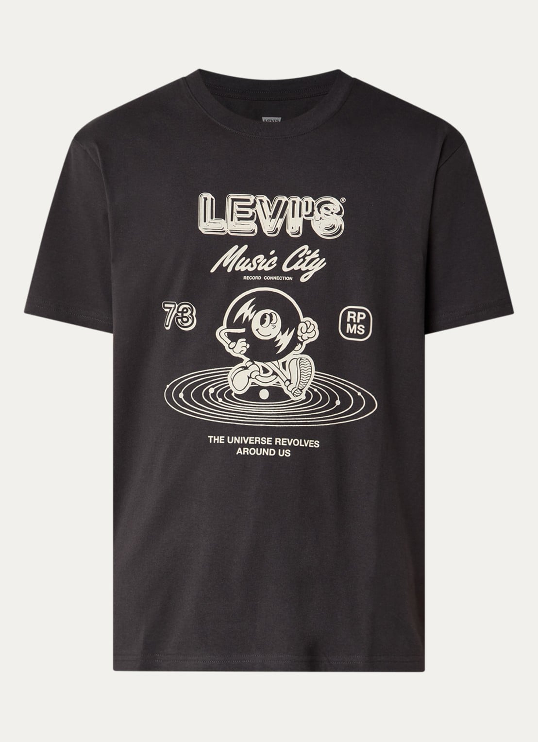 Levi's T-shirt met print - voorkant antraciet