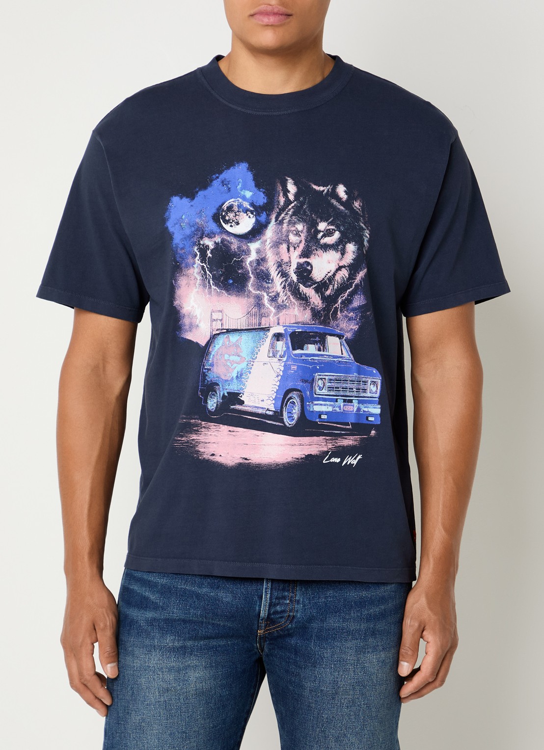 Levi's T-shirt met print - detail 3 donkerblauw