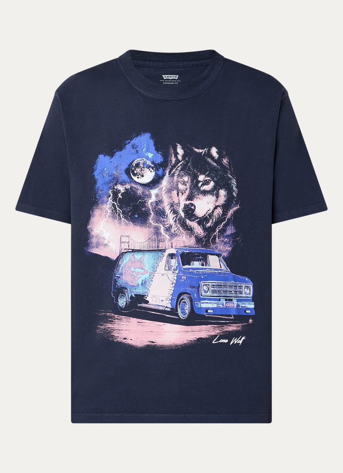 Levi's T-shirt met print - voorkant donkerblauw