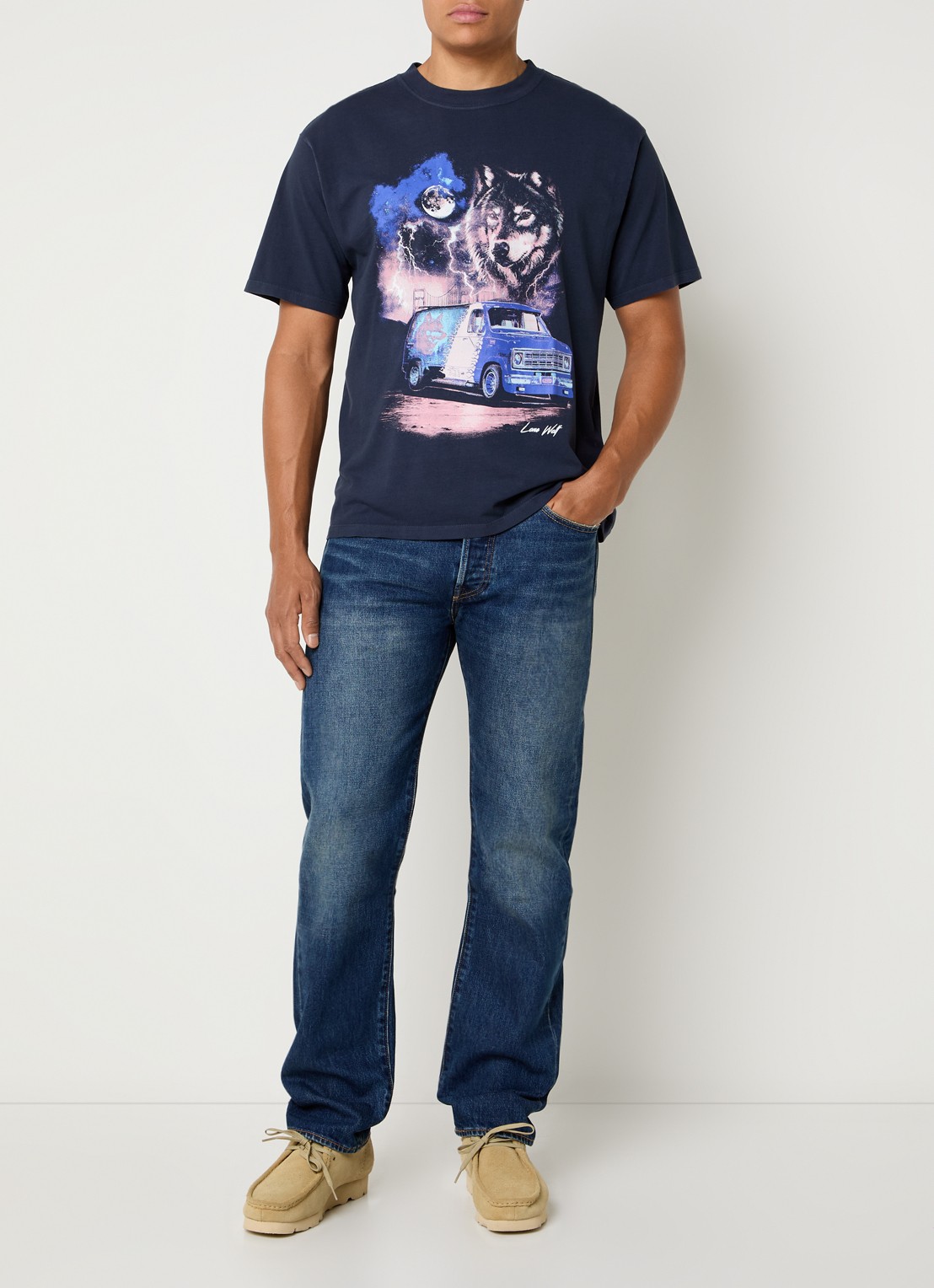 Levi's T-shirt met print - voorkant 2 donkerblauw