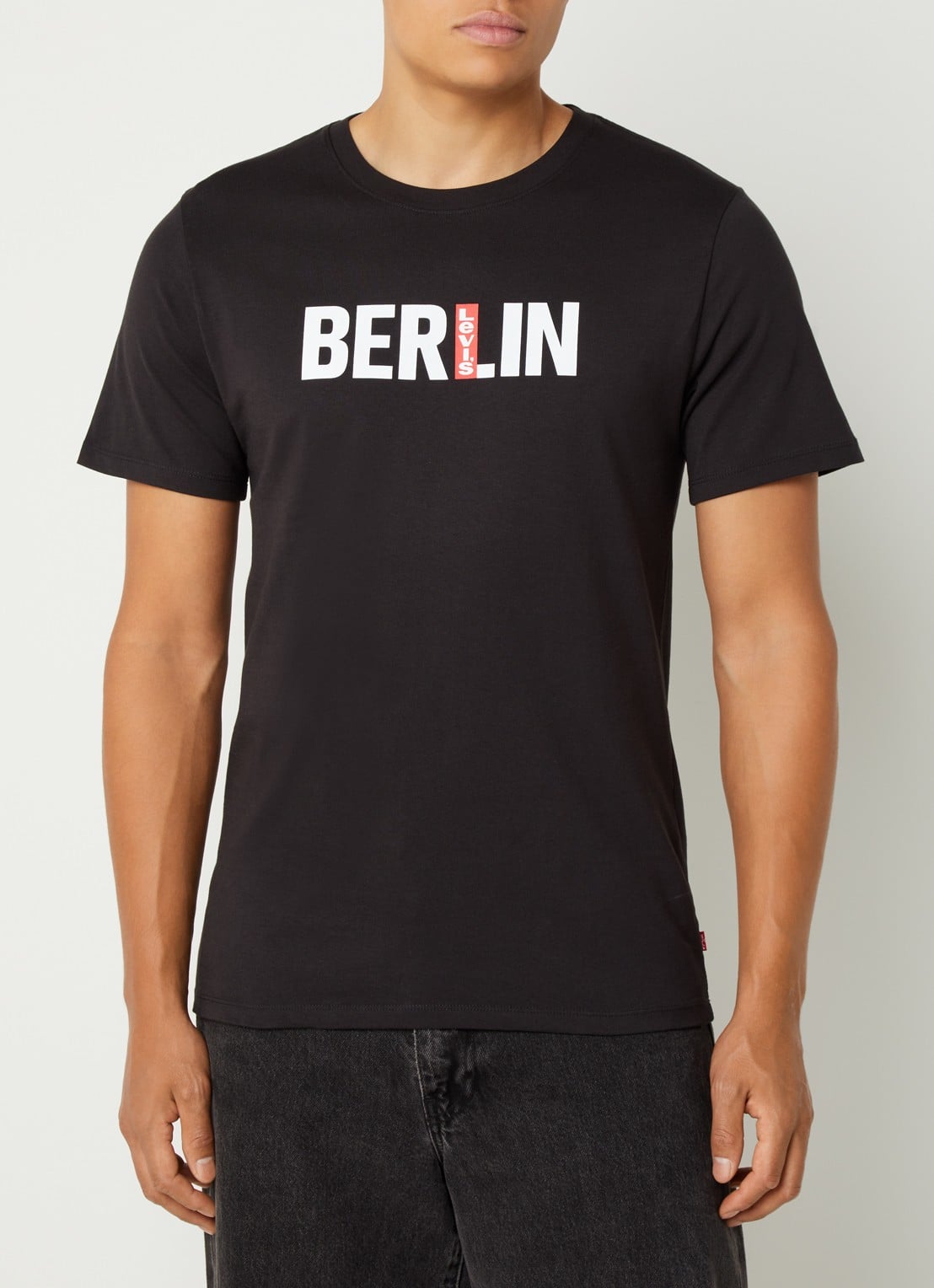 Levi's T-shirt met print - detail 2 zwart