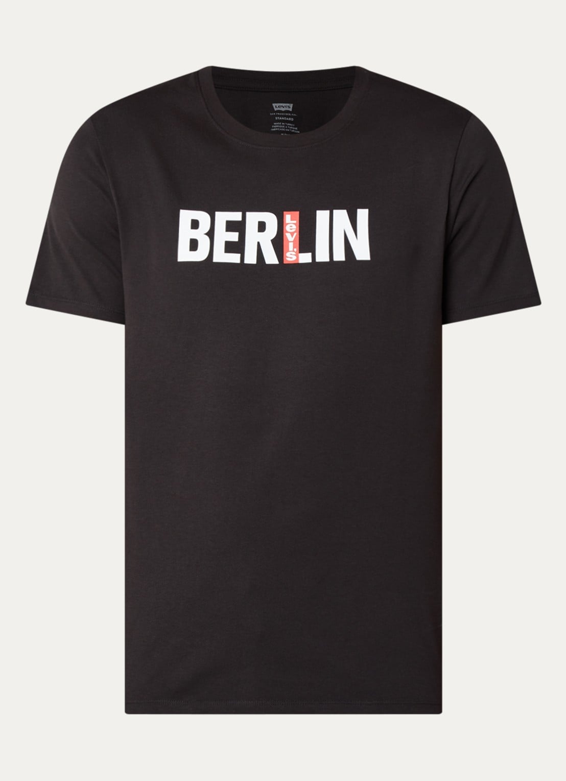 Levi's T-shirt met print - voorkant 3 zwart