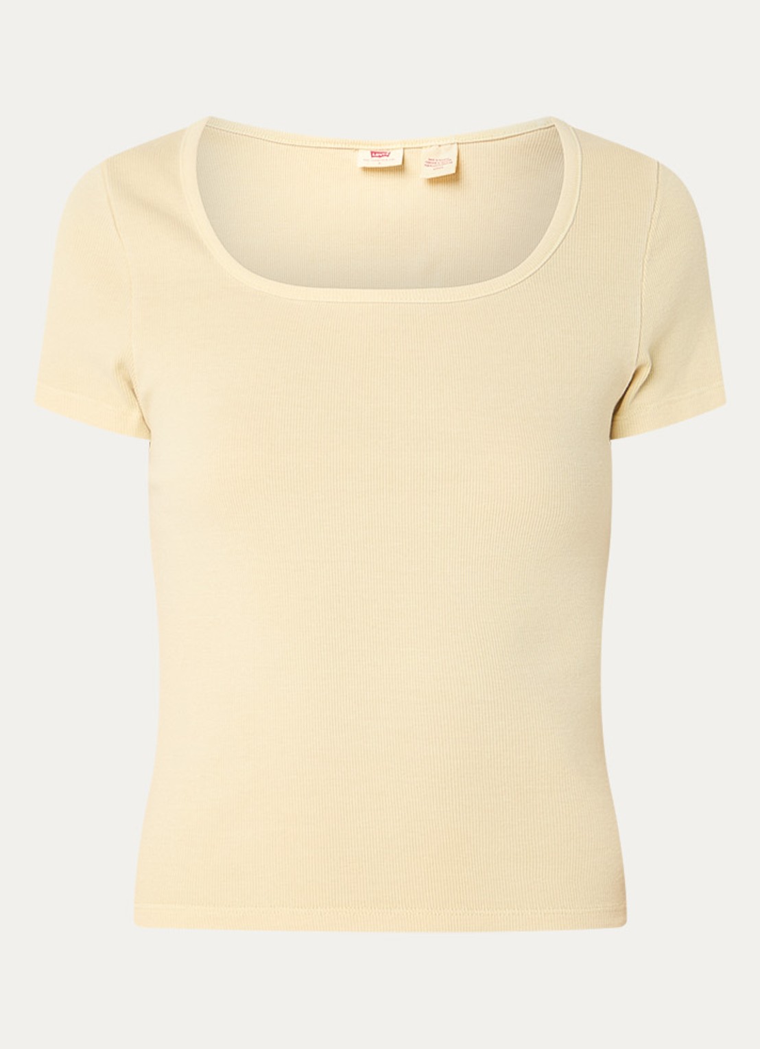 Levi's T-shirt met rechthoekige hals - voorkant 3 lichtgeel