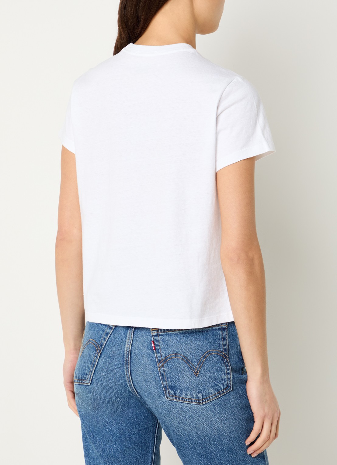 Levi's T-shirt met ronde hals - achterkant wit