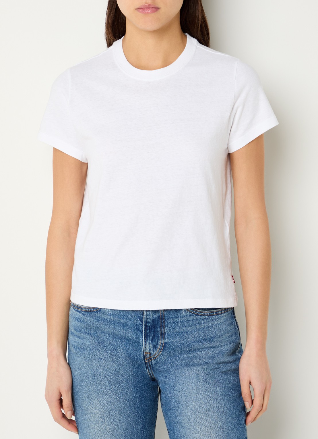 Levi's T-shirt met ronde hals - detail 4 wit