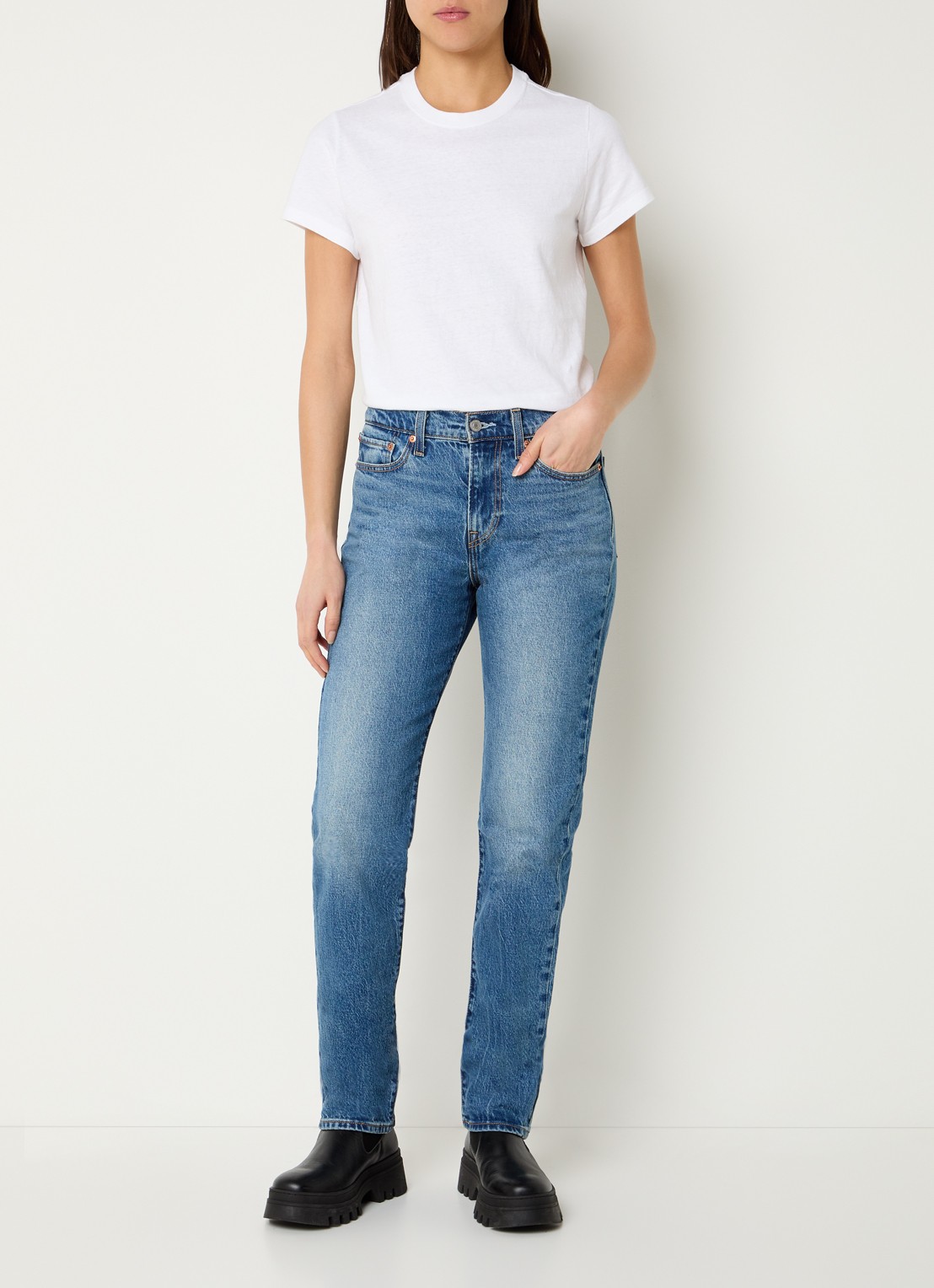 Levi's T-shirt met ronde hals - voorkant 3 wit
