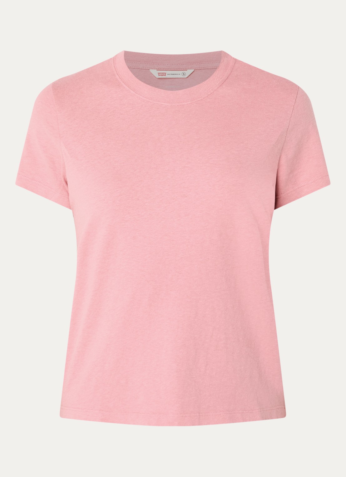 Levi's T-shirt met ronde hals - voorkant roze