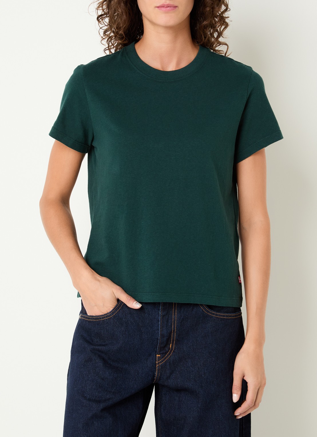 Levi's T-shirt met ronde hals - detail groen