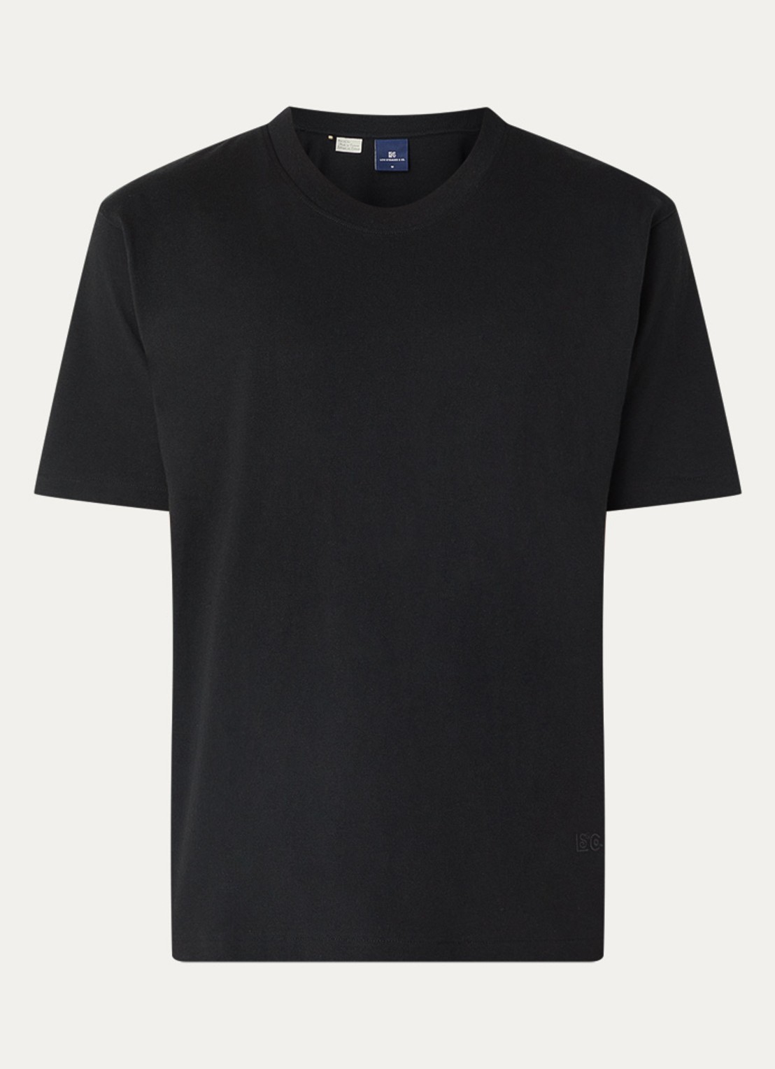 Levi's T-shirt met ronde hals - voorkant zwart
