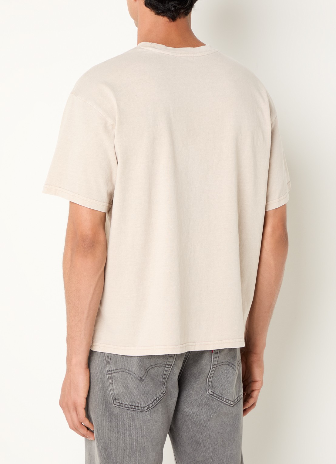 Levi's T-shirt met ronde hals - achterkant beige
