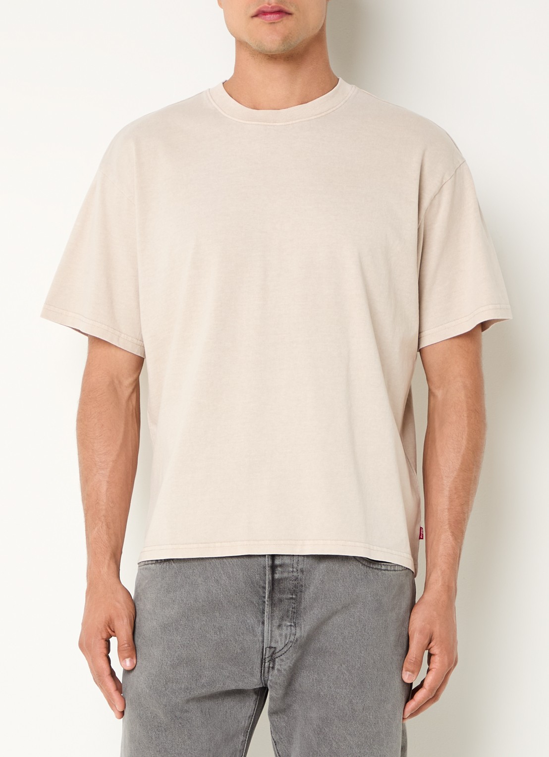 Levi's T-shirt met ronde hals - detail 4 beige