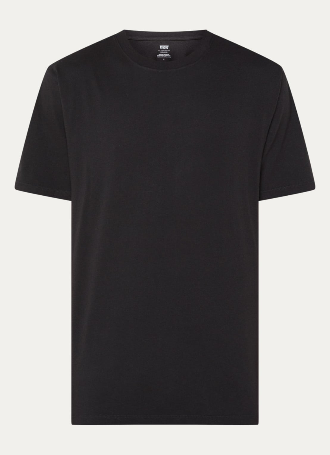 Levi's T-shirt met ronde hals - voorkant zwart