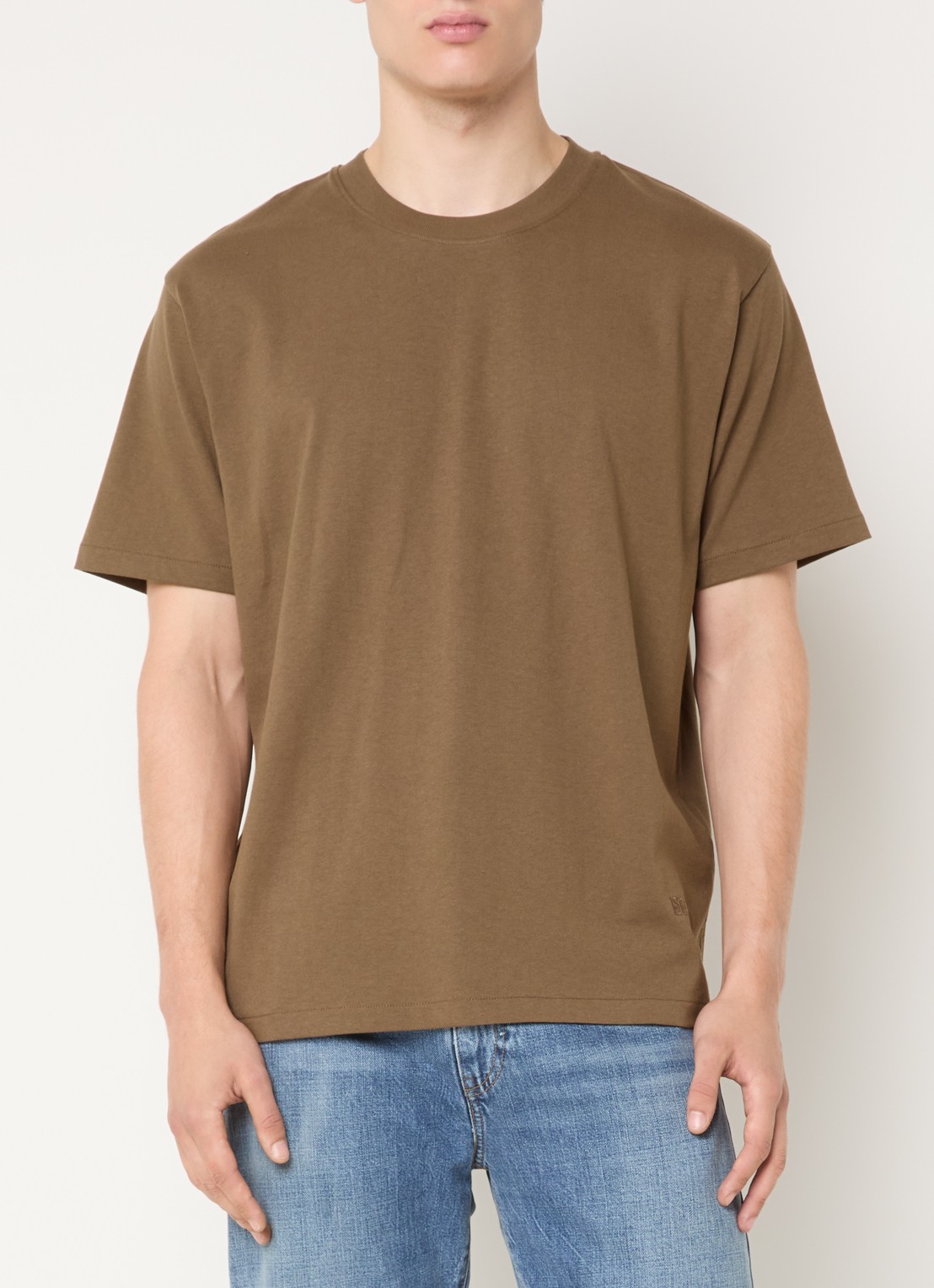 Levi's T-shirt met ronde hals - detail lichtbruin