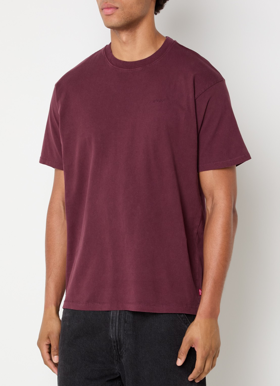 Levi's T-shirt met ronde hals - detail 4 bordeauxrood