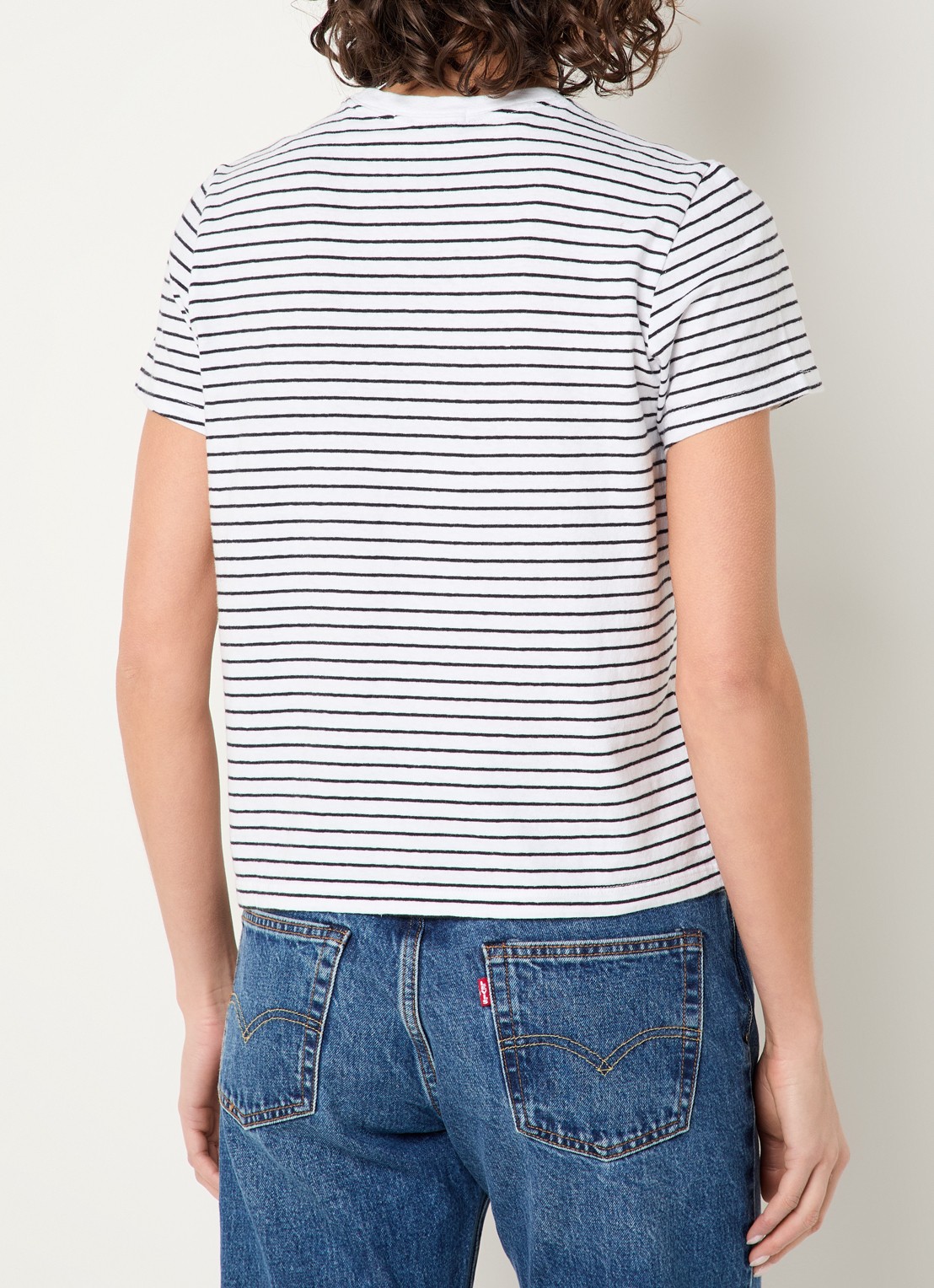 Levi's T-shirt met streepprint - achterkant 4 wit
