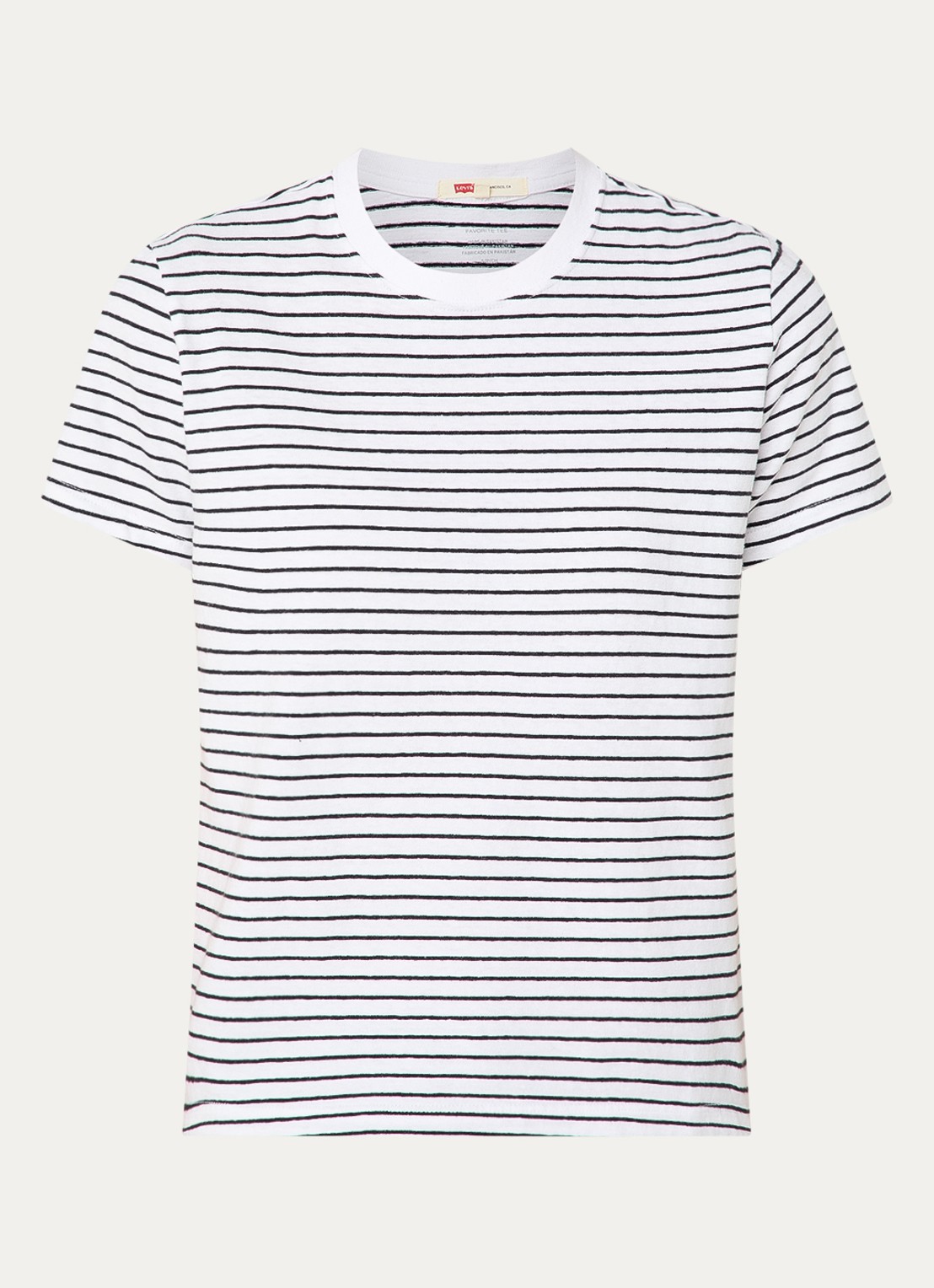 Levi's T-shirt met streepprint - voorkant wit