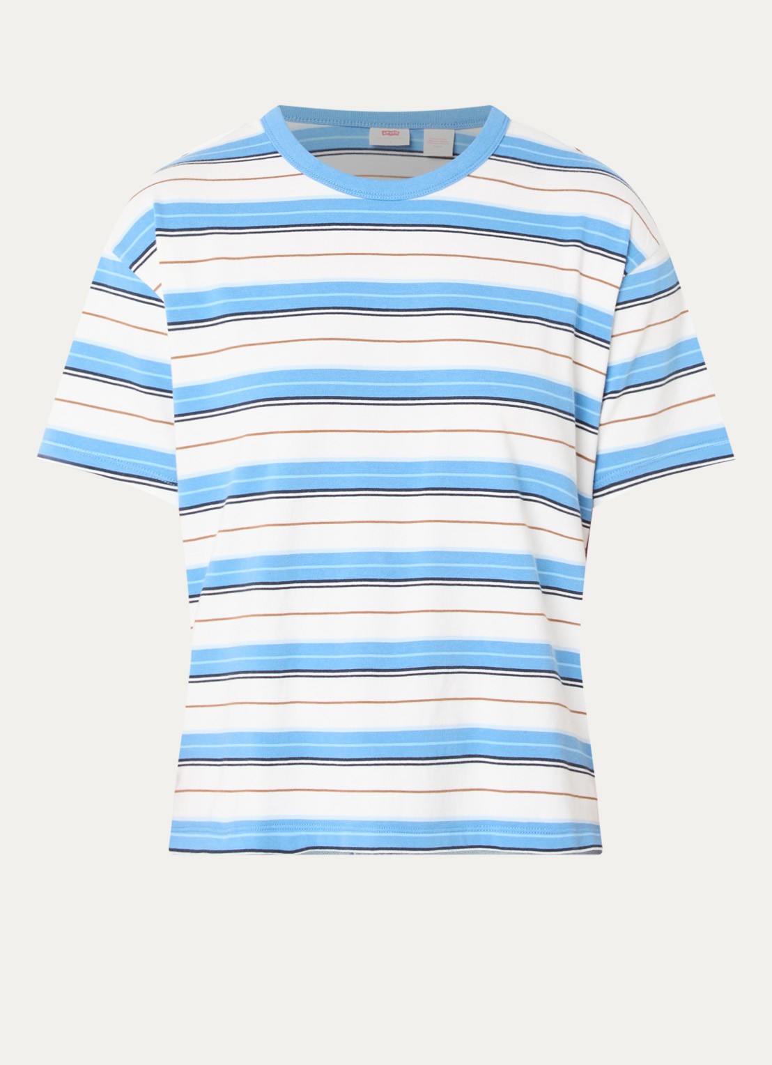 Levi's T-shirt met streepprint - voorkant blauwgrijs