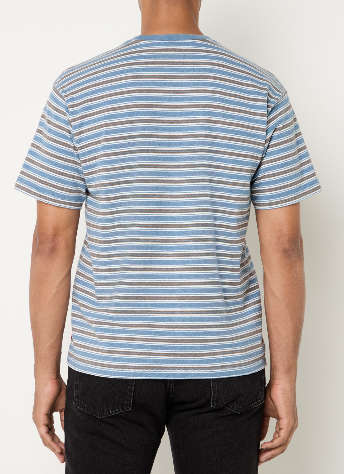 Levi's T-shirt met streepprint - achterkant 2 staalblauw