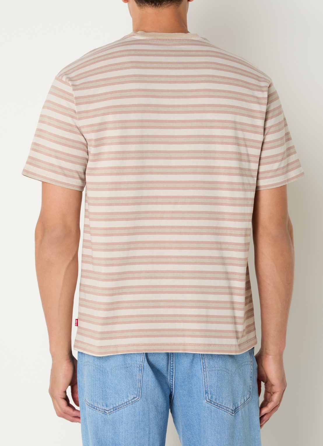 Levi's T-shirt met streepprint  - achterkant 4 donkerbeige