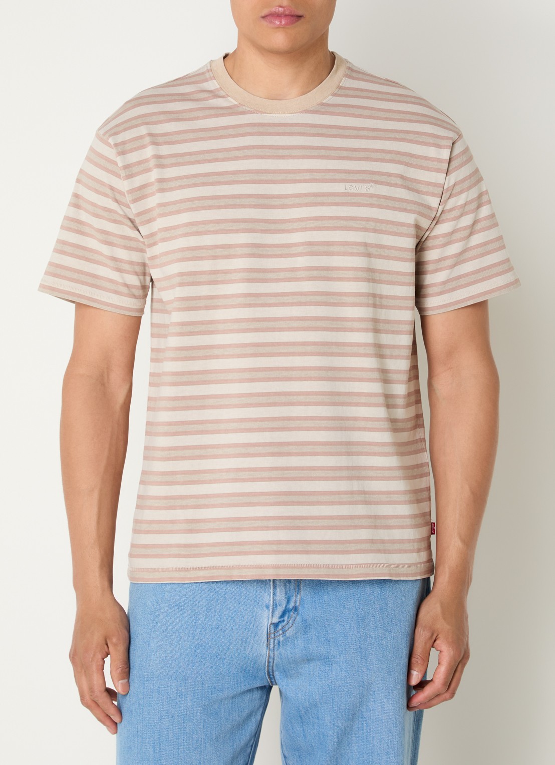 Levi's T-shirt met streepprint  - detail 3 donkerbeige