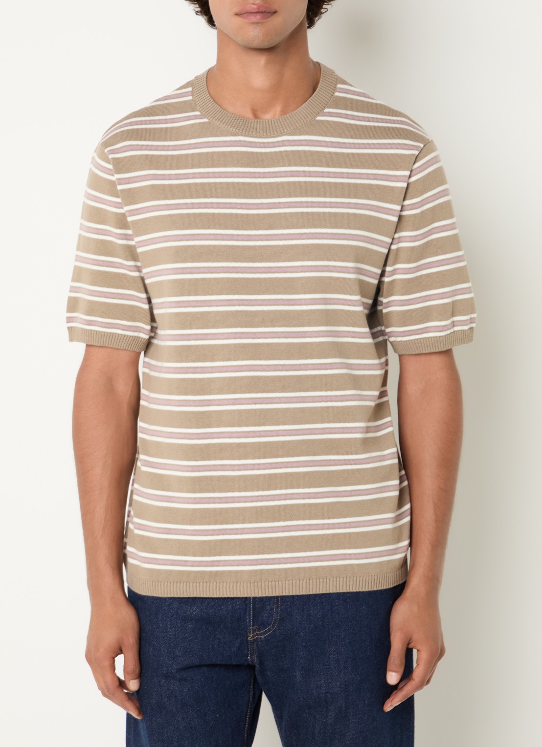 Levi's T-shirt met streepprint - detail 2 beige