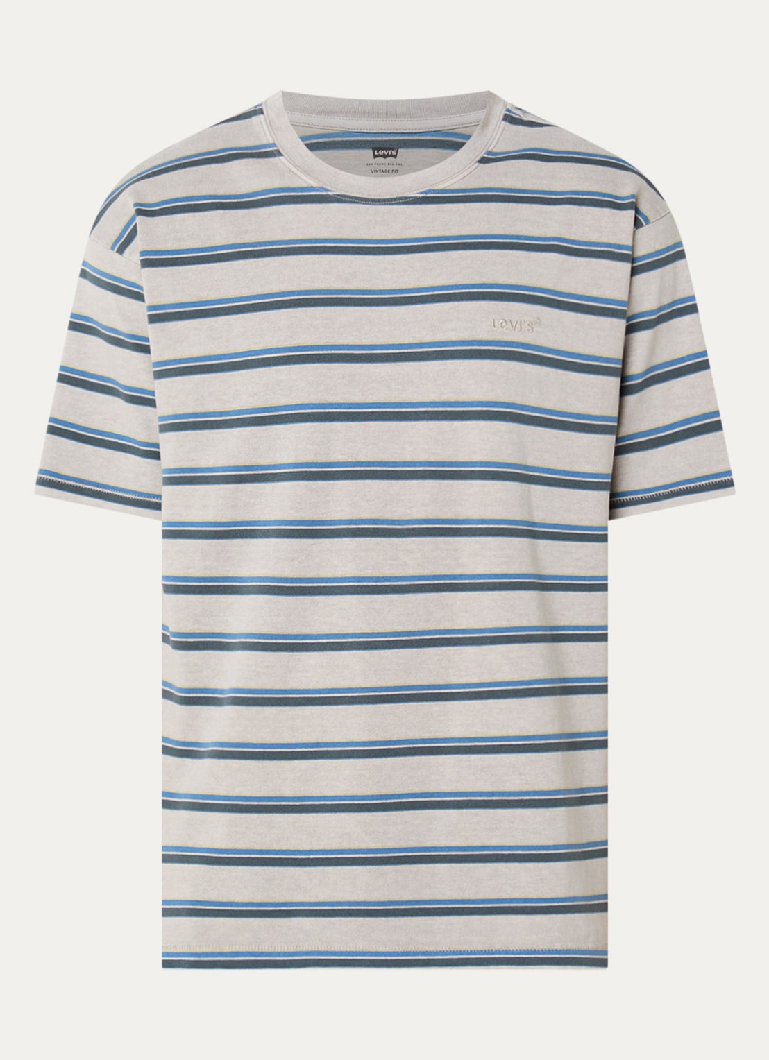 Levi's T-shirt met streepprint - voorkant 2 lichtgrijs