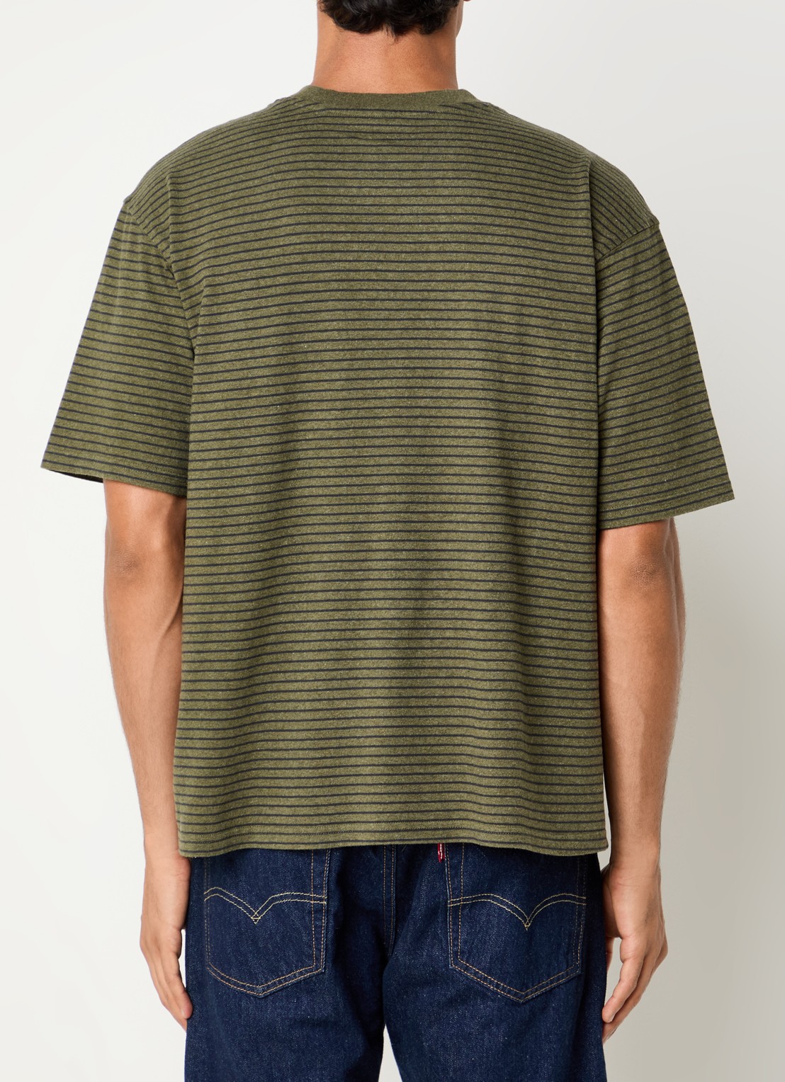 Levi's T-shirt met streepprint - achterkant 4 bronsgroen