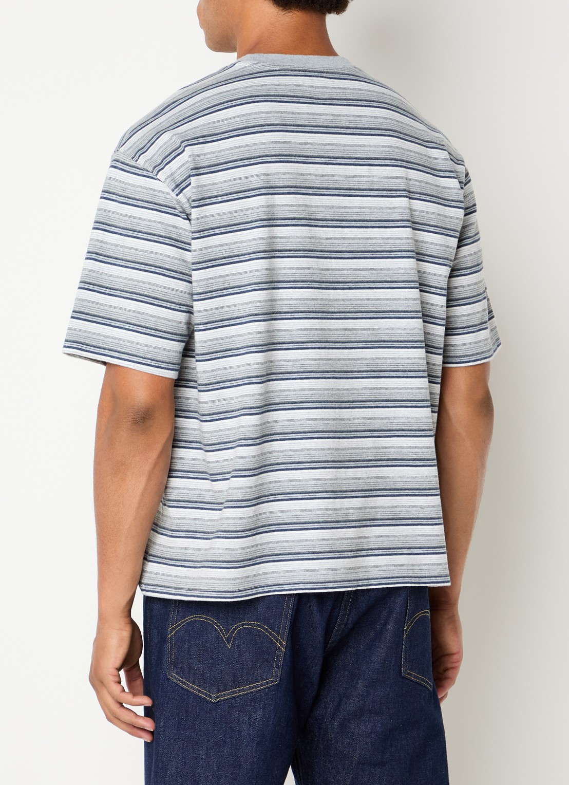 Levi's T-shirt met streepprint - achterkant grijs